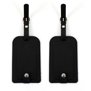 2PK Tosca PU Luggage Bag Suitcase Name/Address Tag - Black