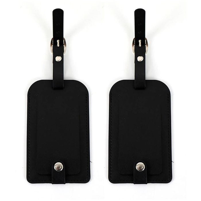 2PK Tosca PU Luggage Bag Suitcase Name/Address Tag - Black