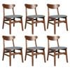 Levede 6pc Wooden Dining Chairs - Walnut