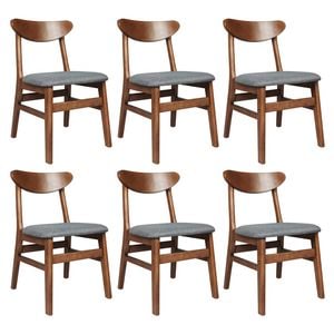 Levede 6pc Wooden Dining Chairs - Walnut