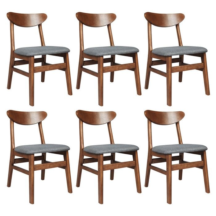 Levede 6pc Wooden Dining Chairs - Walnut