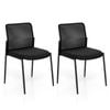 Costway Mesh Conference Chair Set of 2 Armless Waiting Room Guest Chair Office Seats Black