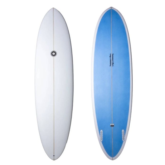 Summer vibes Mid Twin Mid-Length Surfboard - BLUE, 7'2" x 22 1/4" x 3 1/8" 55.6L