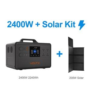 Voltx 2400w Power Station + 200w Solar Panel Kit – Efficient Solar Power For Rv, Camping & Emergency Backup