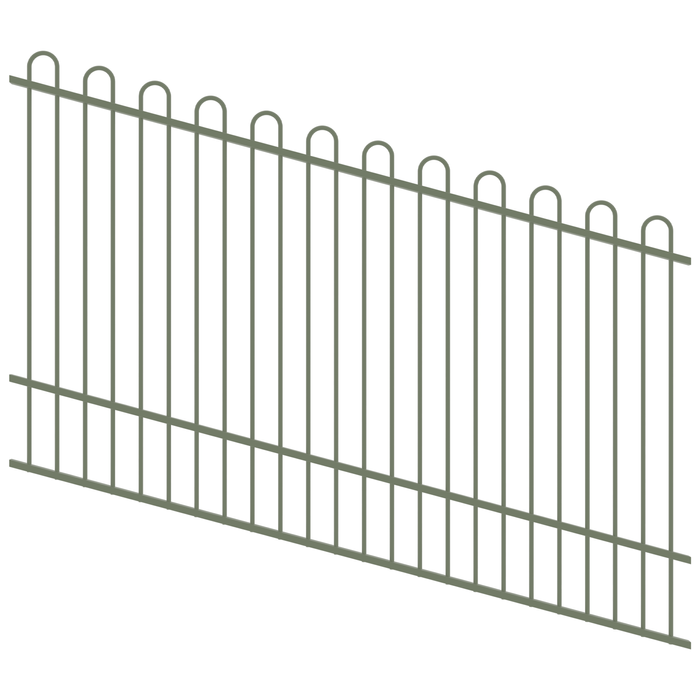 ProtectorAl 1201-2400W x 1500H Pale Eucalypt Top Pool Fence Panel Raked Up to 15º