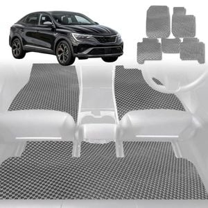 6D Diamond Car Floor Mats for Renault Arkana 2021-Current-Full Set-Grey-Outback GT