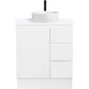 CIBO 750mm White Nordic Full Height Bathroom Vanity With White Gloss Fluted Basin