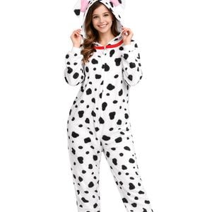 Hooded Spotted Dalmatian Womens Plus Size Animal Onesie Costume - XLarge