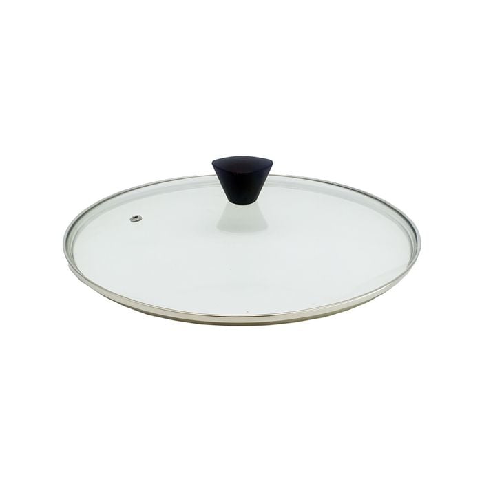 KOMAN 28cm Stainless Steel Glass Lid with Bakelite Handle