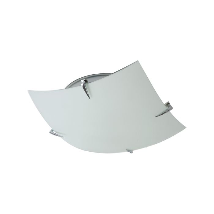 Verve 30cm White and Chrome Square Maddison Oyster Light