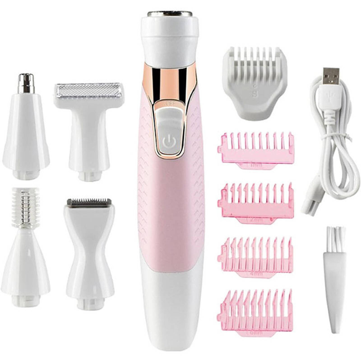Catzon 5-in-1 Painless Electric Razor Wet Dry Use for Face Legs Pubic ...
