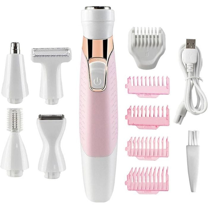 Catzon 5-in-1 Painless Electric Razor Wet Dry Use for Face Legs Pubic