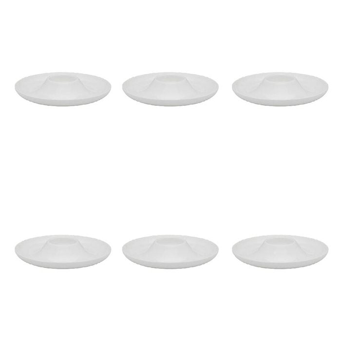 6PK Ecology Fine Bone China Canvas Egg Plate 15cm - White
