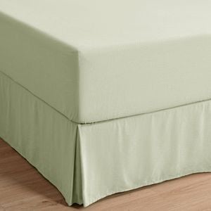 Dreamaker Linen Cotton Valance Sage Queen Bed