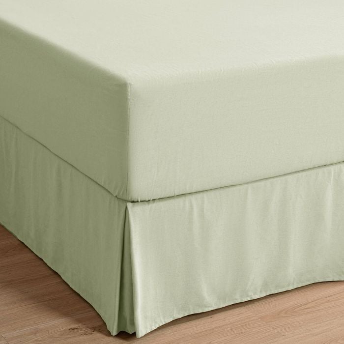 Dreamaker Linen Cotton Valance Sage Queen Bed