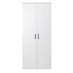 European Cabinetry White VJ Panel Oval Black Handles Stockholm Storage Cupboard