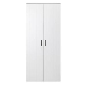 European Cabinetry White VJ Panel Oval Black Handles Stockholm Storage Cupboard