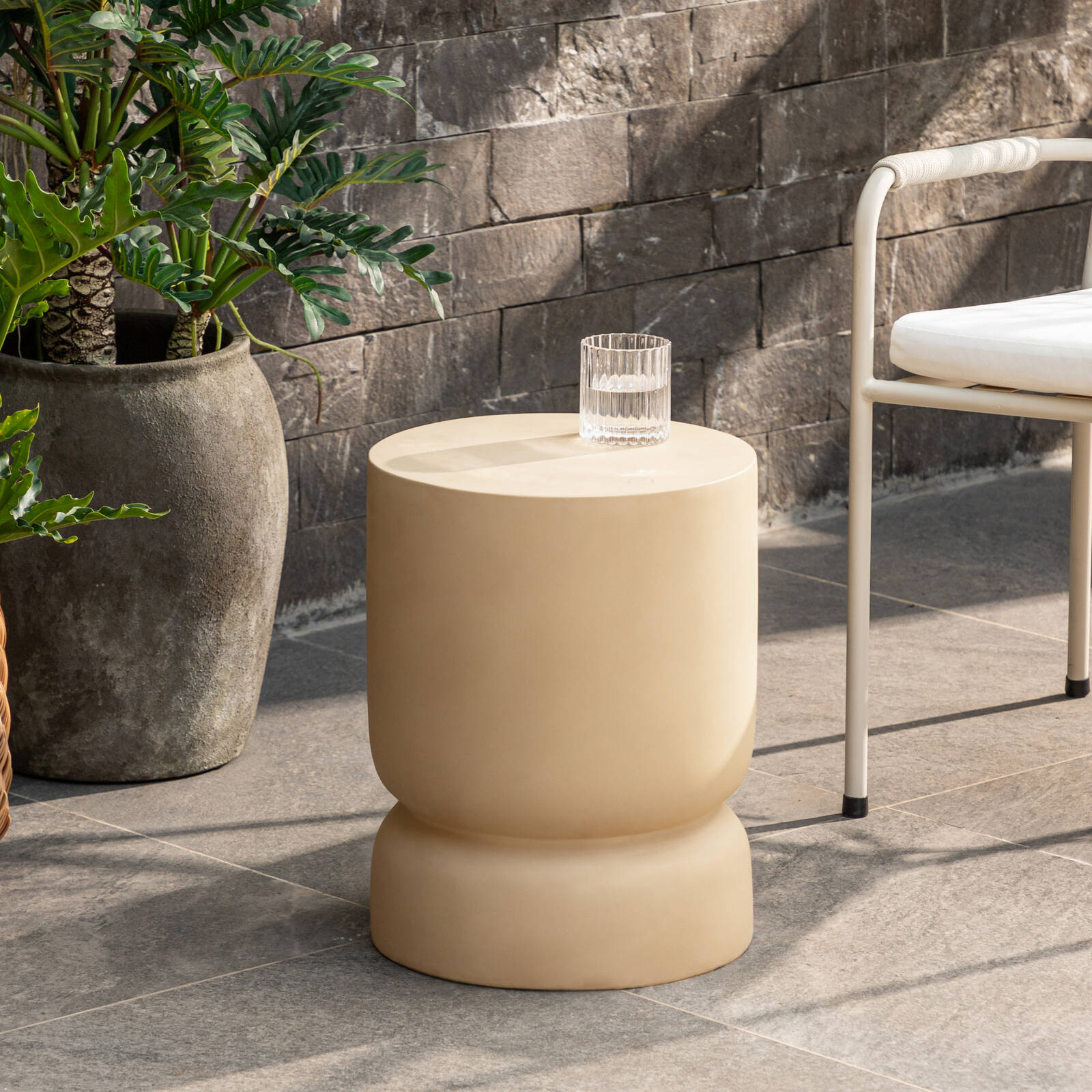 Marquee 350 x 350 x 450mm Stool Side Latte Rhodes Bunnings Australia