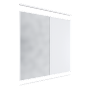 Lugna 2400 x 1801-2400mm 1 Mirror 1 Melamine Double Sliding Door Combo Package