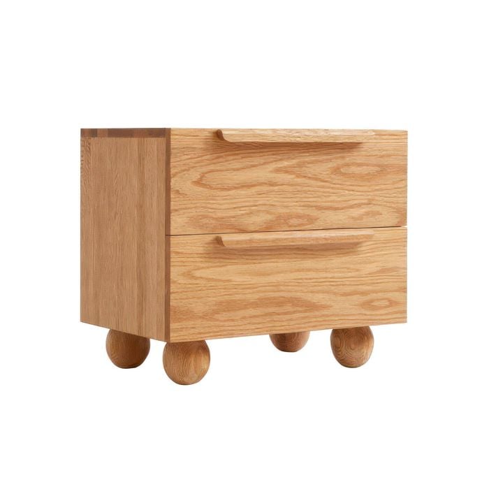 Miuz Solid Oak Wood Bedside Table, Large Side Storage End Table Shelf Nightstand