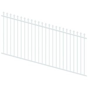 ProtectorAl 1201-2400W x 1200H Pearl White Spear Top Pool Fence Panel Raked Up to 15º