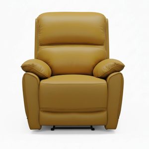 New York Single Seater Manual Recliner Genuine Leather Mustard Orange