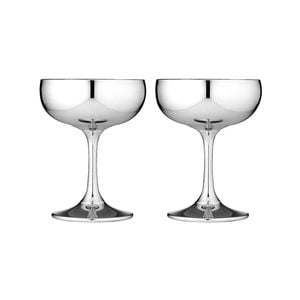 Tempa Aurora Set of 2 Coupe Glasses Silver