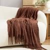 Gioia Casa Bobble Textured Knitted Throw 130x170cm Brown