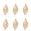 6PK Urban Speckle Glass Bauble Hanging Decoration 8cm Gold Assorted