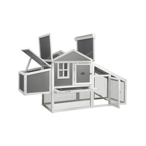 Alopet Chicken Coop Rabbit Hutch Large Wooden House Run Hatch Box Open Roof