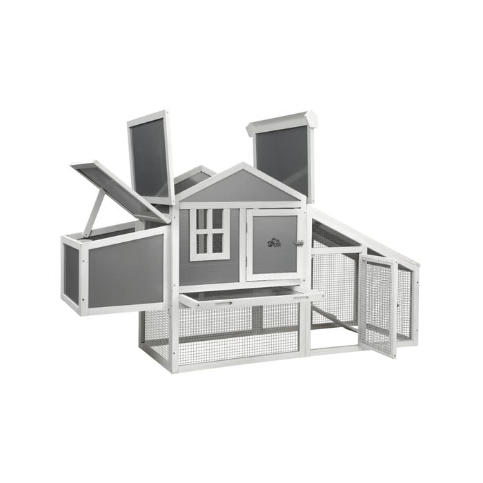 Alopet Chicken Coop Rabbit Hutch Large Wooden House Run Hatch Box Open Roof