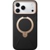 Torras Ostand Spin Vegan Leather Case For Iphone 17 Pro Max - Black