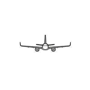 Ignite Laser Airbus A321 - Extended Range Single-Aisle Jet Silhouette Metal Wall Art Coated Black 47 inch - 120 cm