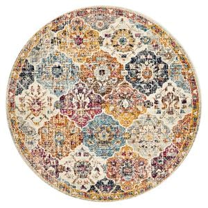 The Rug Connection Gallery 861 Off White 200x200cm - Medium Round Transitional Pet Friendly Indoor Rug