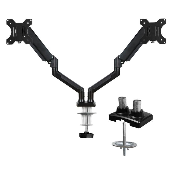 Traderight Adjustable Dual Monitor Arm Gas Spring Black