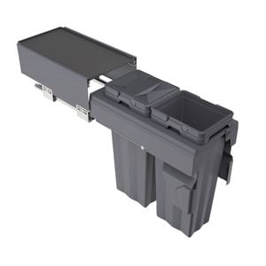Kaboodle 2 x 16L Side Mount Pullout Bin - to suit 300mm Base Cabinet