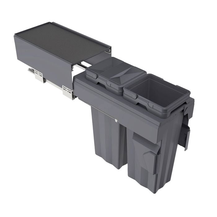 Kaboodle 2 x 16L Side Mount Pullout Bin - to suit 300mm Base Cabinet