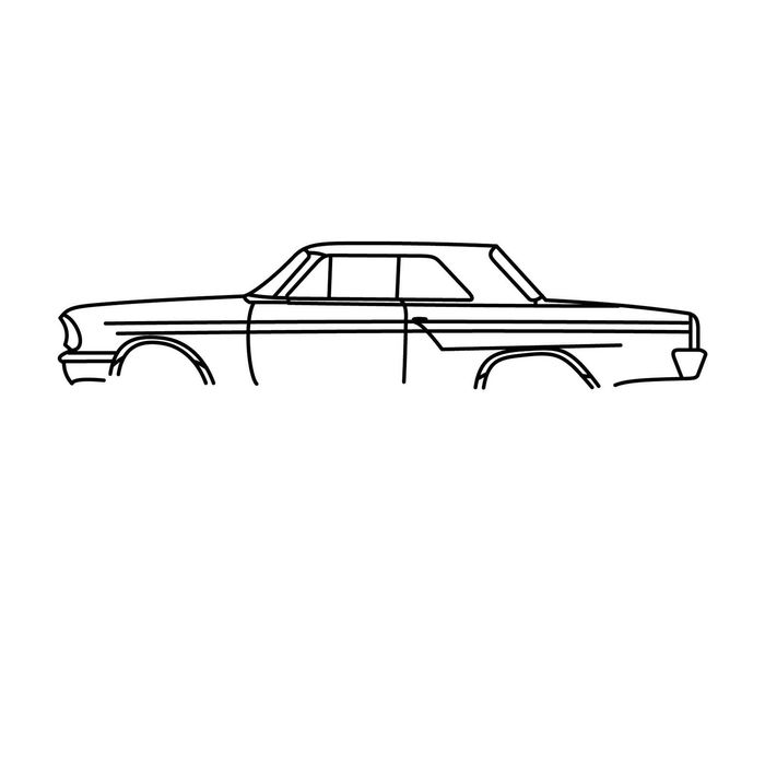 Ignite Laser Ford Fairlane 500 Sport Silhouette Metal Wall Art Rustic Metal 15.7inch/40cm