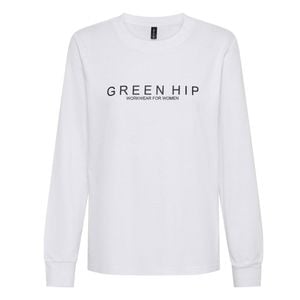Green Hip Long Sleeve T-Shirt White Extra Large