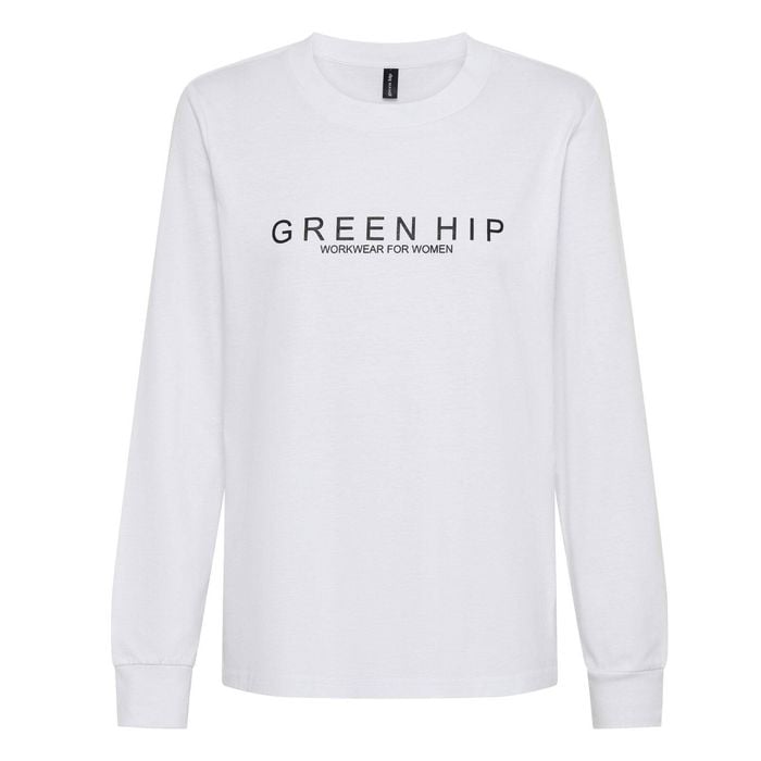 Green Hip Long Sleeve T-Shirt White Extra Large