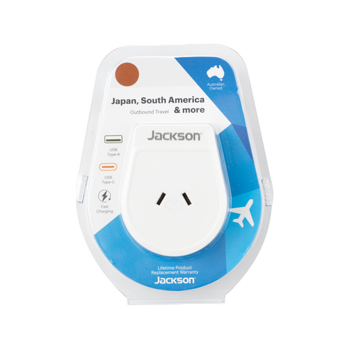 Jackson MOVE Rapid Charge PD30W USB-C Outbound Travel Adaptor