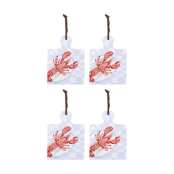4pk Lvd Lobstert Square Ceramic/cork Trivet Home Kitchen Decor 20.5x15cm