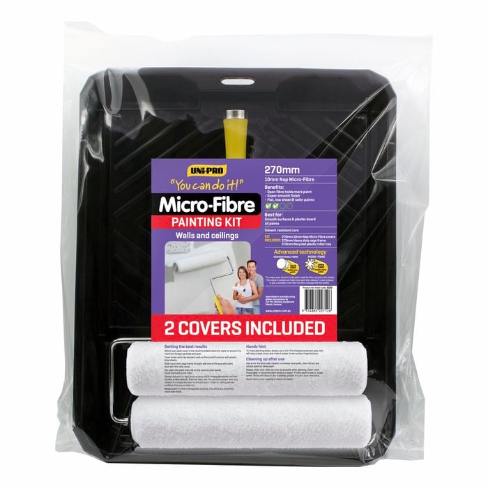 UNi-PRO 270mm 10mm Nap You Can Do it Heavy Duty Micro Fibre Twin Roller Kit