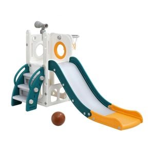 Keezi Kids Slide Swing Set Ball Hoop Rings Football Outdoor Toys 130cm