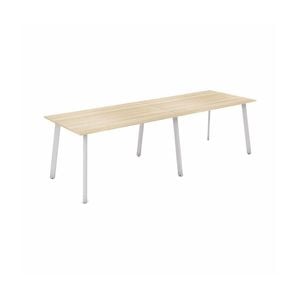 Olg Flare Bar Leaner 4 Leg White Frame New Oak Ravine Top L2100mm X W900mm