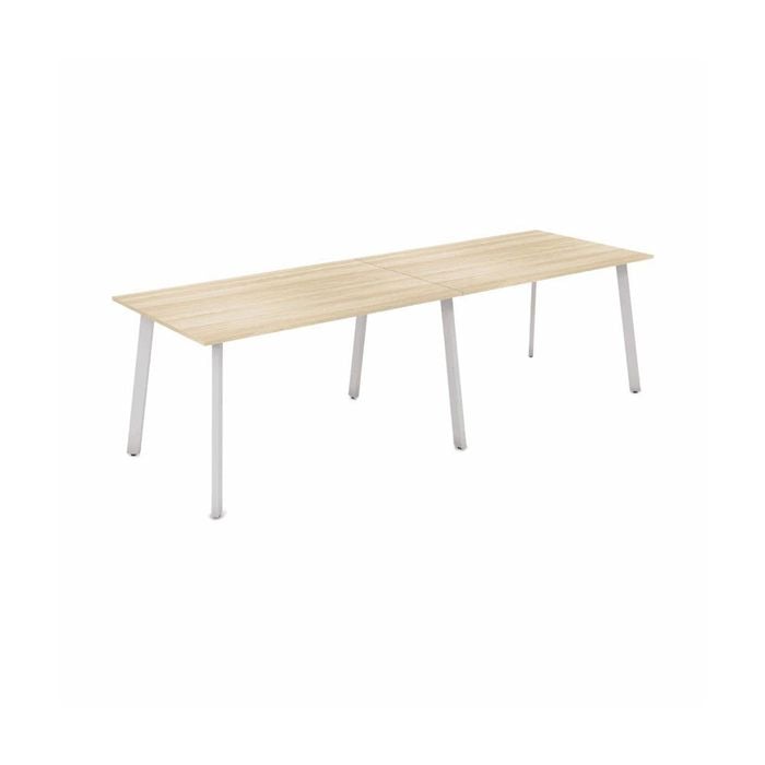 Olg Flare Bar Leaner 4 Leg White Frame New Oak Ravine Top L2100mm X W900mm