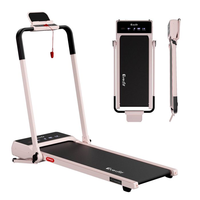 Everfit 3 in 1 Walking Pad Treadmill 20% Auto Incline Under Desk Foldable for Home 40cm Belt Pink