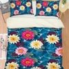 3D Color Lotus 400 Bed Pillowcases Quilt King Size