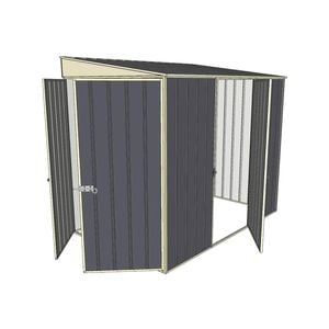 Build-a-Shed 1.5 x 2.3 x 2m Single Hinged Side Door Skillion Shed - Grey