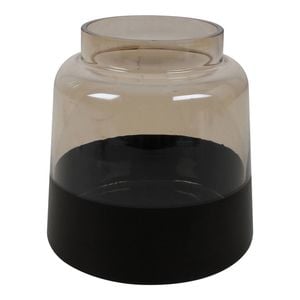 Maine & Crawford Lena 15x15cm Glass Banded Vase - Black